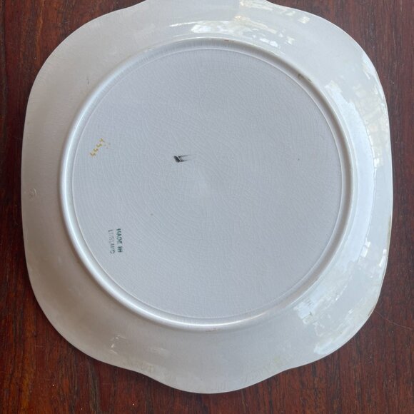 Art Deco English Staffordshire Minton Clarice Cliff Style Double Handle Platter - Picture 4 of 4